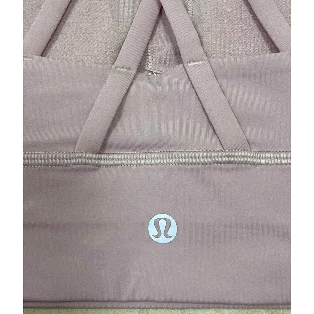 Lululemon Energy Bra Long Line Smoky Blush Pink Luxtreme Sport Bra Size 4